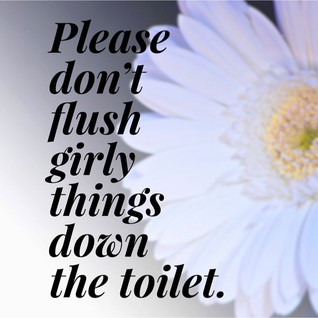 dont flush girly things
