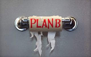 Toilet Paper Alternatives, empty roll with Plan B written
