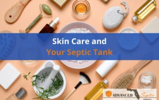 Image of Skin Care Items with "Skin Care and Your Septic Tank"